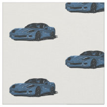 Bleu C6 Corvette Fabric Dessin À Main
