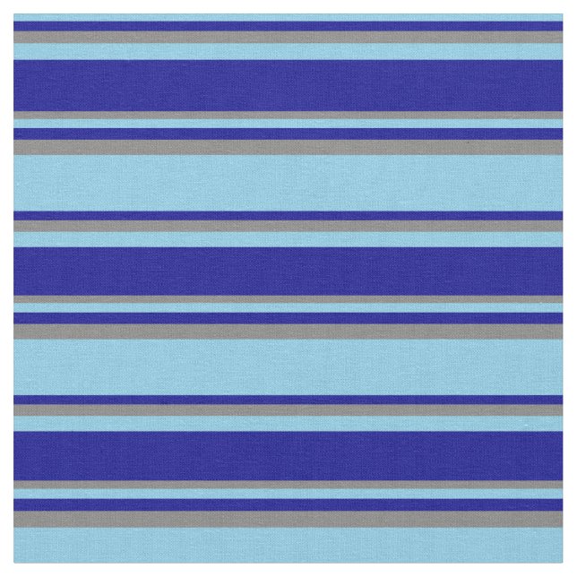 Tissu Bleu ciel, Bleu foncé et Gris (Fermer)