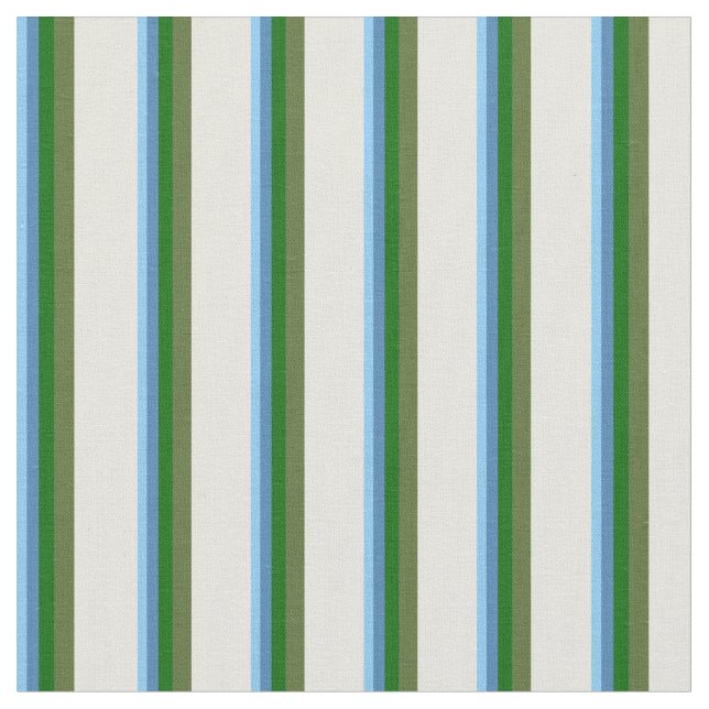 Tissu Bleu ciel, Bleu, Vert, Olive foncé Vert & Beige (Fermer)