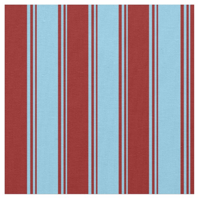 Tissu Bleu ciel et rayures rouge foncé (Fermer)