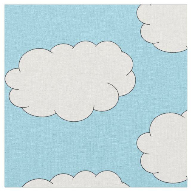 Tissu bleu ciel nuageux (Fermer)