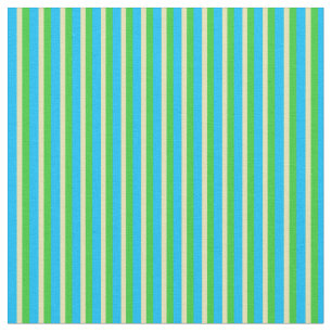 Tissu Bleu ciel profond, Tan et Vert citron vert