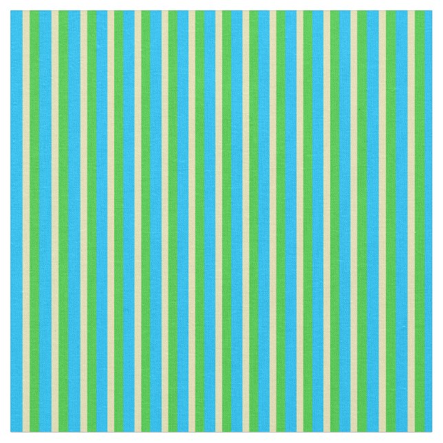 Tissu Bleu ciel profond, Tan et Vert citron vert (Fermer)