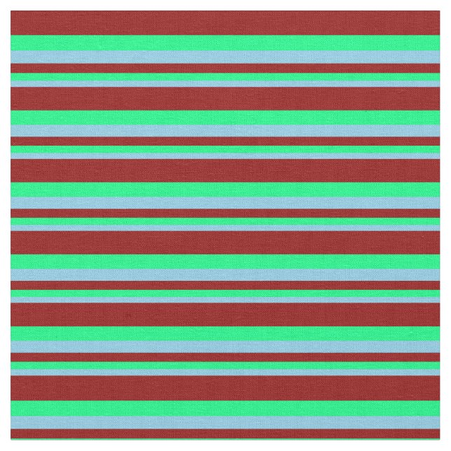Tissu Bleu ciel, vert et rouge foncé (Fermer)