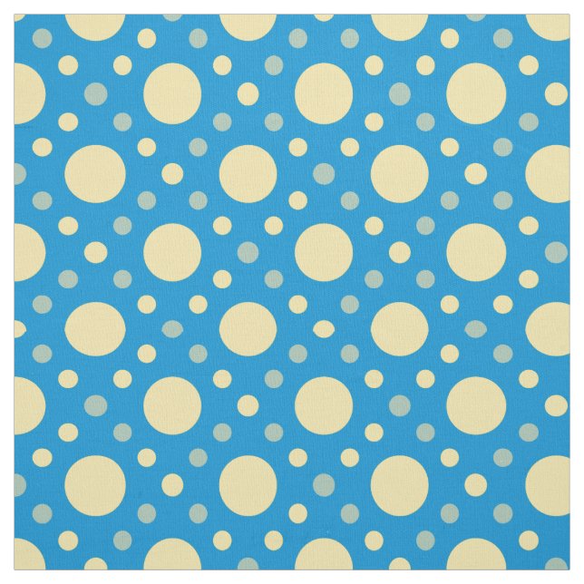 Tissu Bleu clair Arrière - plan Polka Jaune Point sans c (Échantillon)