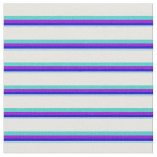 Tissu Bleu clair, Bleu, Violet, Turquoise & Crème Menthe