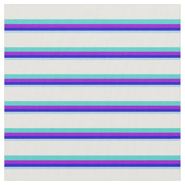 Tissu Bleu clair, Bleu, Violet, Turquoise & Crème Menthe (Fermer)