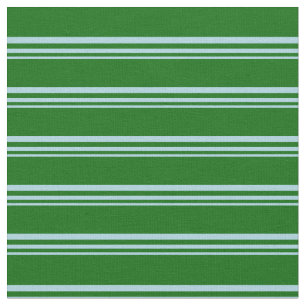 Tissu Bleu clair et vert foncé Linge/Motif rayé