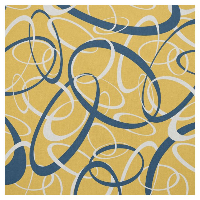 Tissu bleu clair gris percé motif sur jaune (Échantillon)
