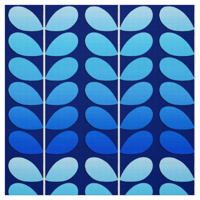 Tissu Bleu danois de feuille, de marine et de cobalt de (Échantillon)