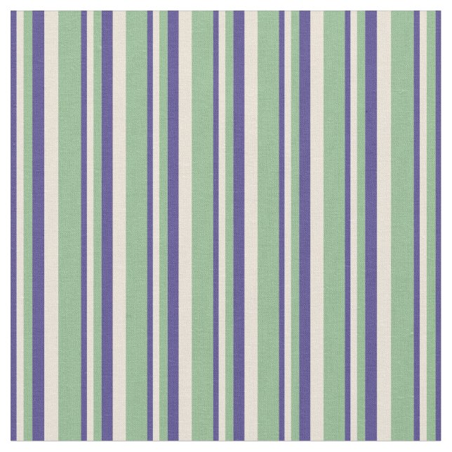 Tissu Bleu d'ardoise foncée, Bisque et Lignes vertes de  (Fermer)