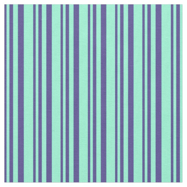 Tissu Bleu d'ardoise foncée et rayures aquamarines (Fermer)