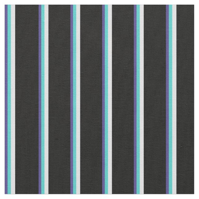 Tissu Bleu d'ardoise foncée, Turquoise, Lavande et Noir (Fermer)
