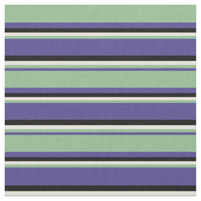 Tissu Bleu d'ardoise foncée, Vert de mer foncée, Beige & (Fermer)