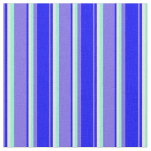 Tissu Bleu d'ardoise moyenne, Bleu, Jaune clair et Aquam
