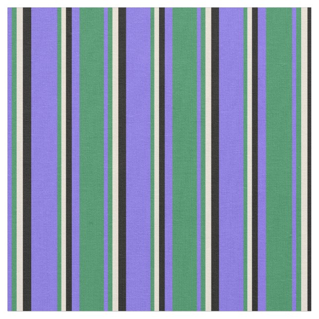 Tissu Bleu d'ardoise moyenne, vert de mer, bisque et noi (Fermer)