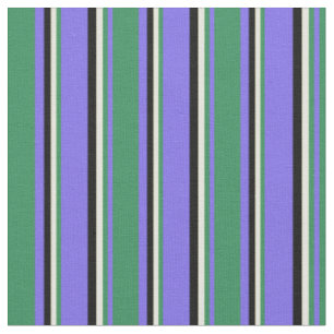 Tissu Bleu d'ardoise moyenne, Vert de mer, Jaune clair e