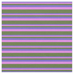 Tissu Bleu d'ardoise, Violet & Grandes Vert d'olive fonc