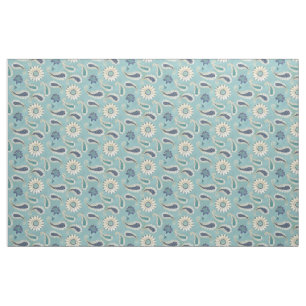 Tissu Bleu de Bohème de motif floral d'art de Paisley d