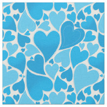 Tissu bleu de conception de coeur