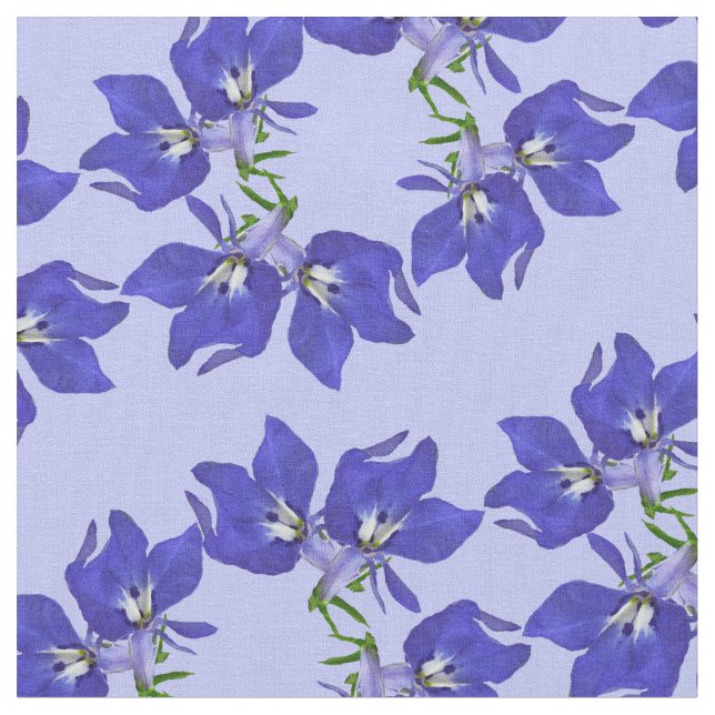Tissu bleu de fleur de lobélie (Fermer)