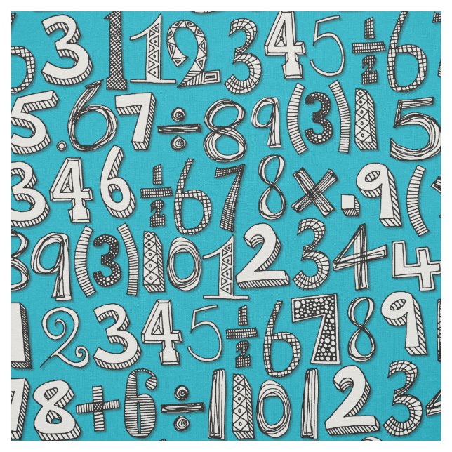 Tissu bleu de griffonnage de maths (Échantillon)