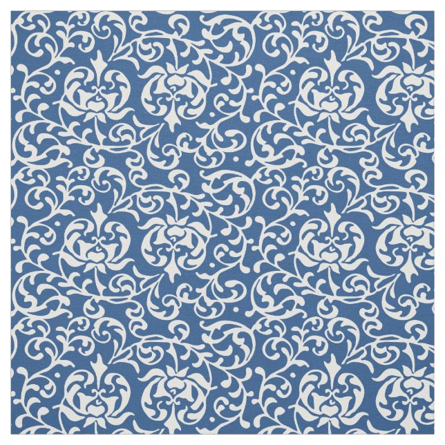 Tissu Bleu de jardin de Tudor et blanc élégants (Échantillon)