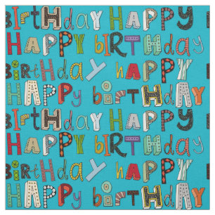 Tissu bleu de joyeux anniversaire
