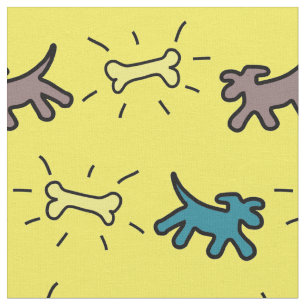 Tissu bleu de l'os de chien de style