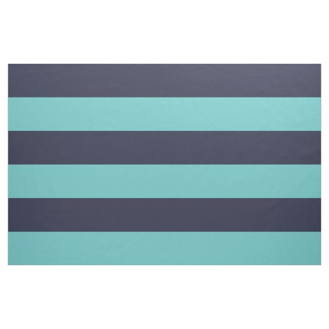 Tissu Bleu de marine et turquoise Large rayures Grande é (Yard)