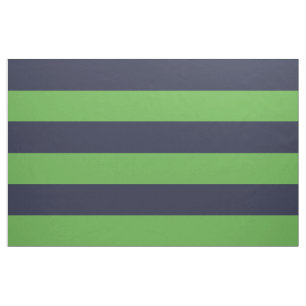 Tissu Bleu de marine et Vert Grandes rayures Grande éche
