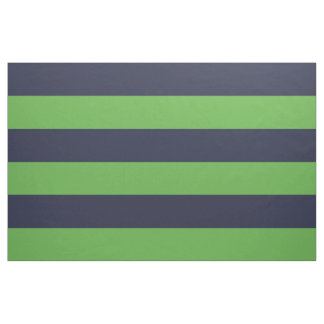 Tissu Bleu de marine et Vert Grandes rayures Grande éche