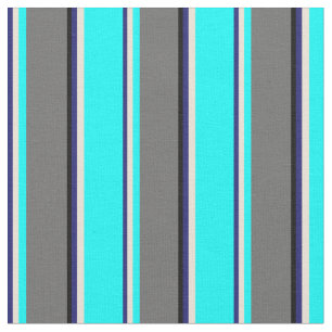 Tissu Bleu de minuit, Bisque, Aqua, Gris et Noir