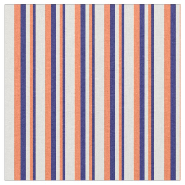 Tissu Bleu de minuit, corail et Motif jaune clair (Fermer)