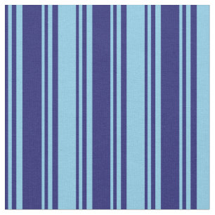 Tissu Bleu de minuit et bleu ciel Motif à rayures