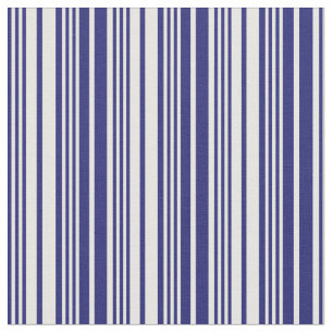 Tissu Bleu de minuit et rayures couleur crème de menthe