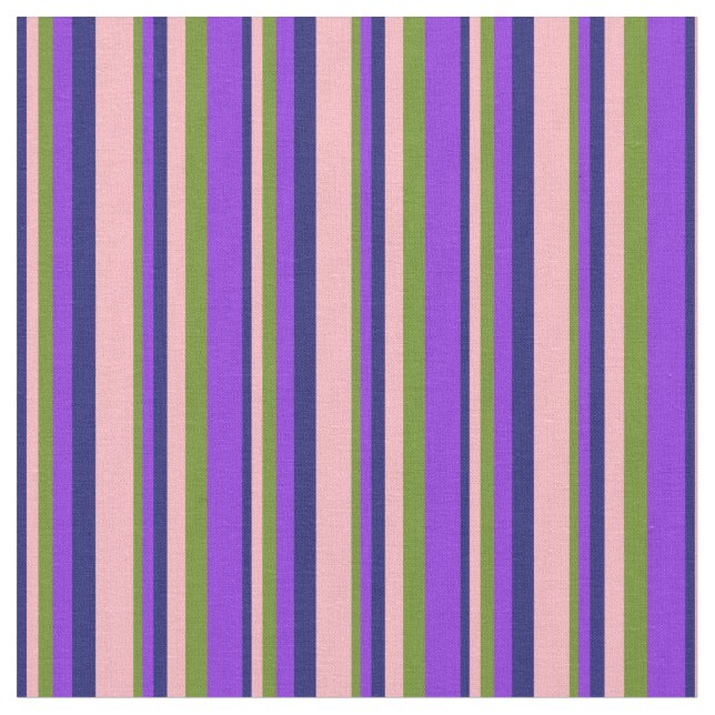 Tissu Bleu de minuit, rose clair, vert et violet (Fermer)