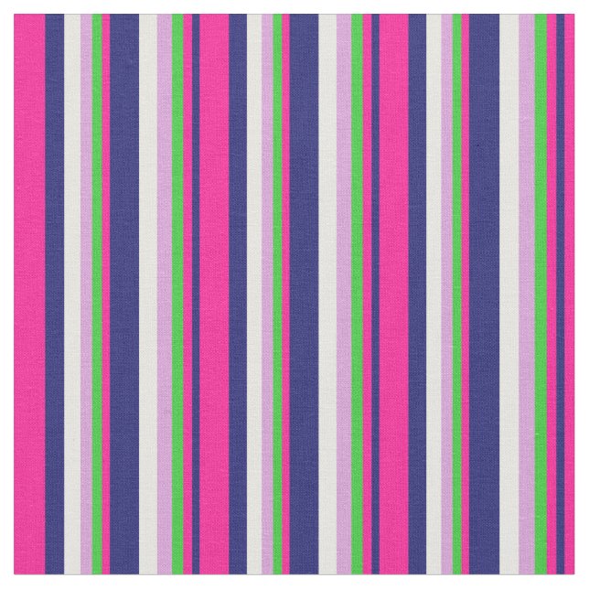 Tissu Bleu de minuit, Rose profond, Vert, Plum & Crème à (Fermer)