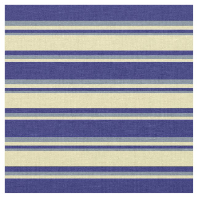 Tissu Bleu de minuit, Tan et gris ardoise clair (Fermer)