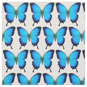 Tissu bleu de papillon de machaon d'Ulysse