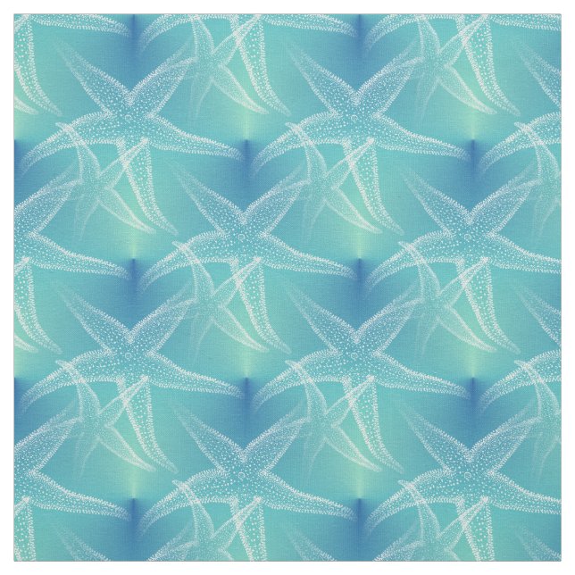 Tissu bleu de plage d'Aqua d'étoiles de mer (Échantillon)