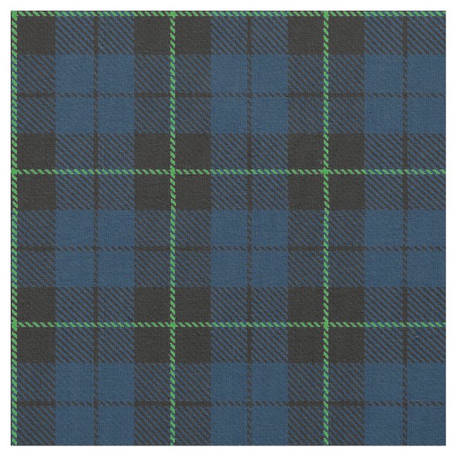 Tissu bleu de plaid avec la copie verte de rayure (Fermer)