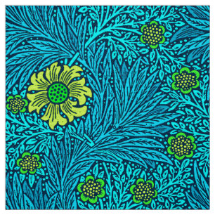 Tissu Bleu de souci, de turquoise et de cobalt de