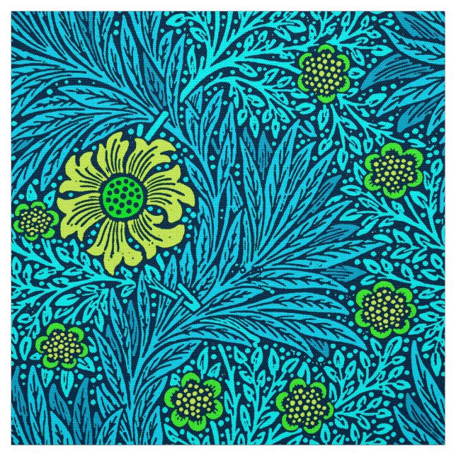 Tissu Bleu de souci, de turquoise et de cobalt de (Échantillon)