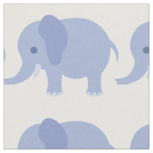 Tissu bleu d'impression d'éléphant