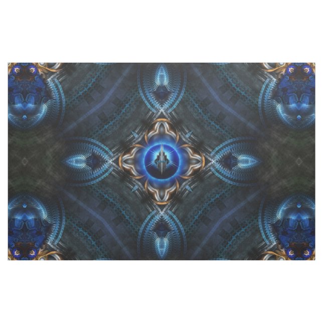 Tissu bleu doré Kaleidoscope (Yard)