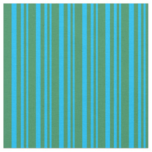 Tissu Bleu du ciel profond et rayures de couleur verte d