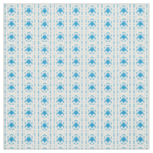 Tissu Bleu & Ecru Motif en coton