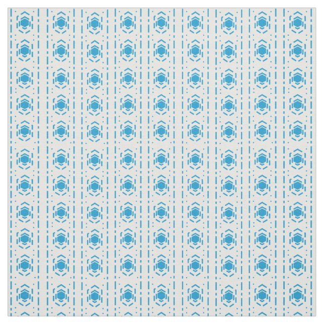 Tissu Bleu & Ecru Motif en coton (Échantillon)