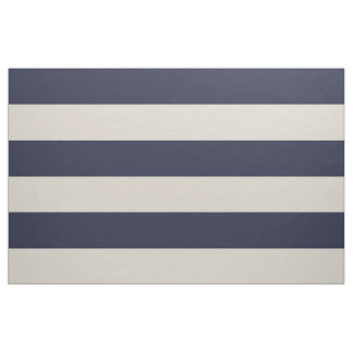 Tissu Bleu et Beige Large rayures Grande échelle